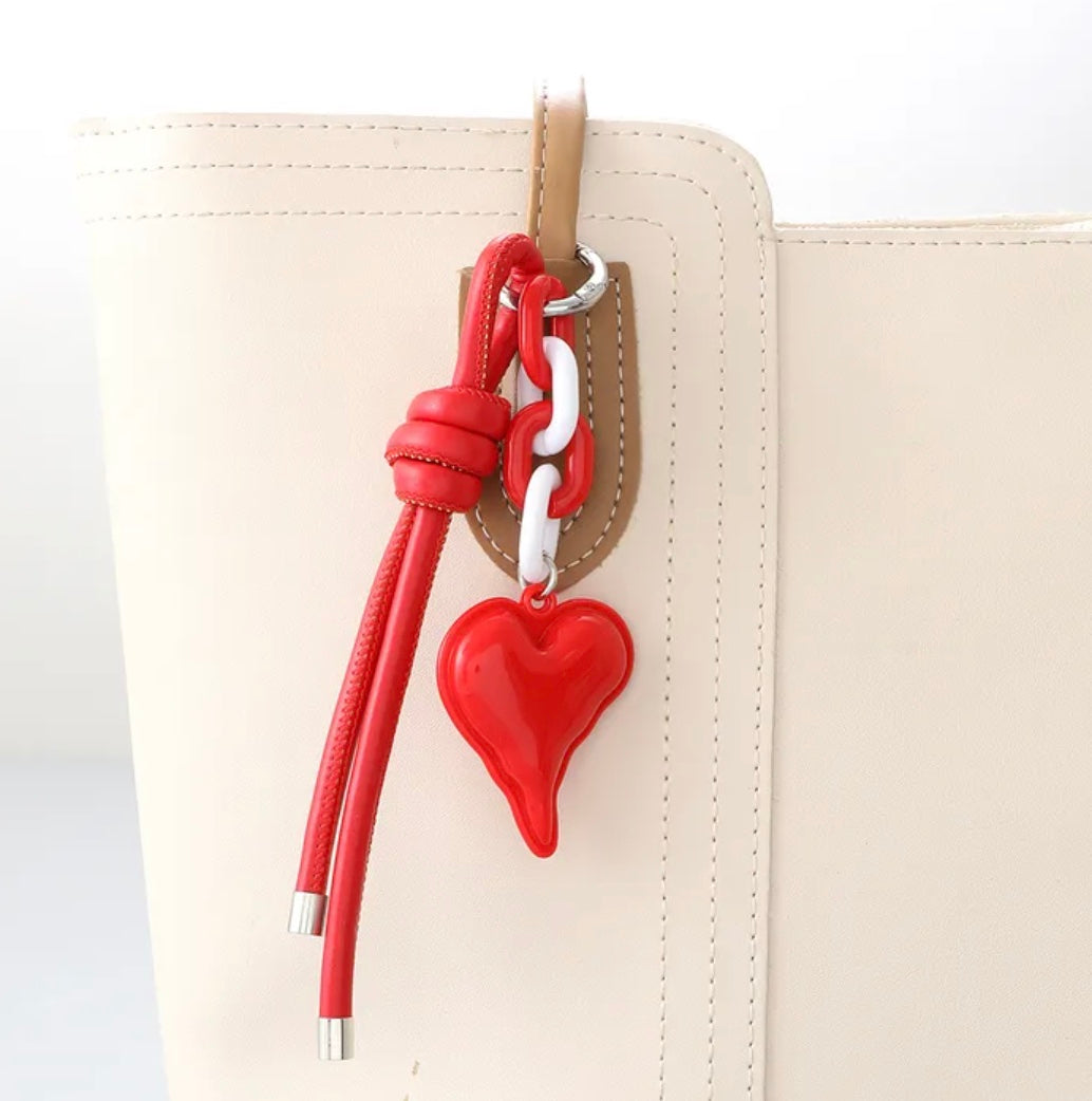 "Creamy White with Red, Llama Love" Bag Charm Bundle