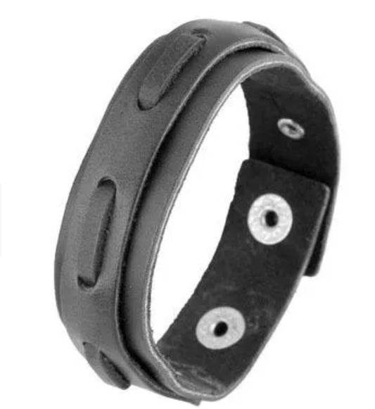 Brown Or Black Leather Retro/Punk Unisex Bracelet